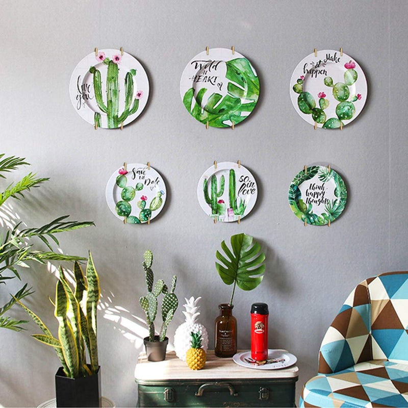 SOSPIRO 10 Pack Stainless Steel Plate Hangers for Walls Compatible Decorative Plates Hooks Dish Diaplay Holder with 10 PCS Wall Hooks (8 Inch) - Image 4